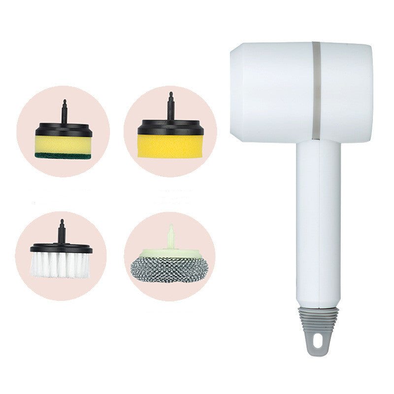 Cordless Electric Spin Scrubber – USB Rechargeable Multi-Head Cleaning Brush