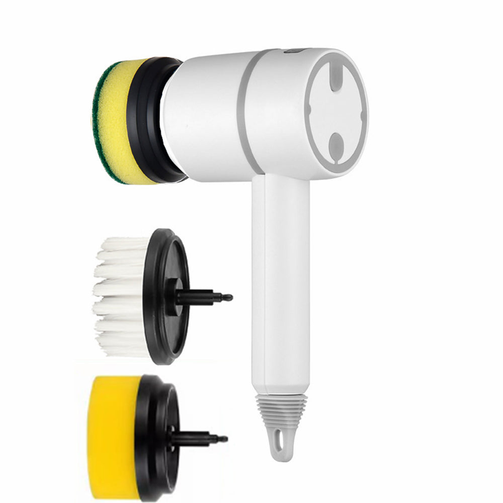 Cordless Electric Spin Scrubber – USB Rechargeable Multi-Head Cleaning Brush