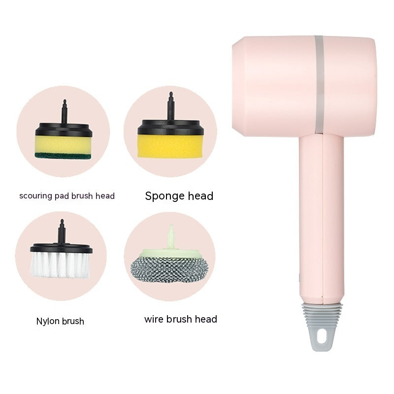 Cordless Electric Spin Scrubber – USB Rechargeable Multi-Head Cleaning Brush