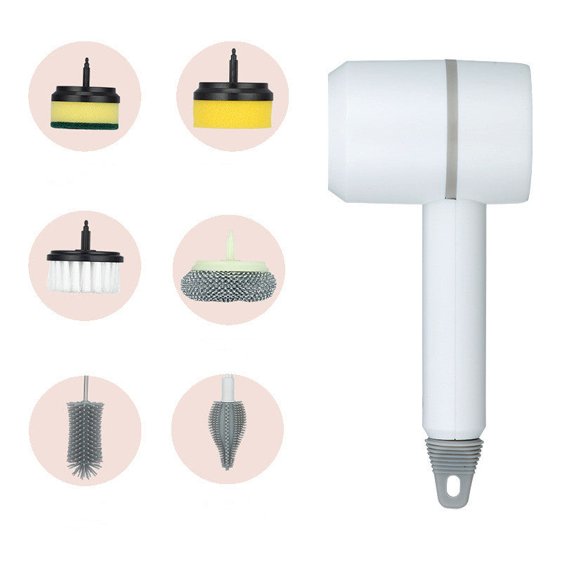 Cordless Electric Spin Scrubber – USB Rechargeable Multi-Head Cleaning Brush