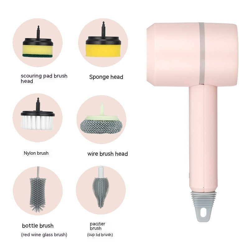 Cordless Electric Spin Scrubber – USB Rechargeable Multi-Head Cleaning Brush
