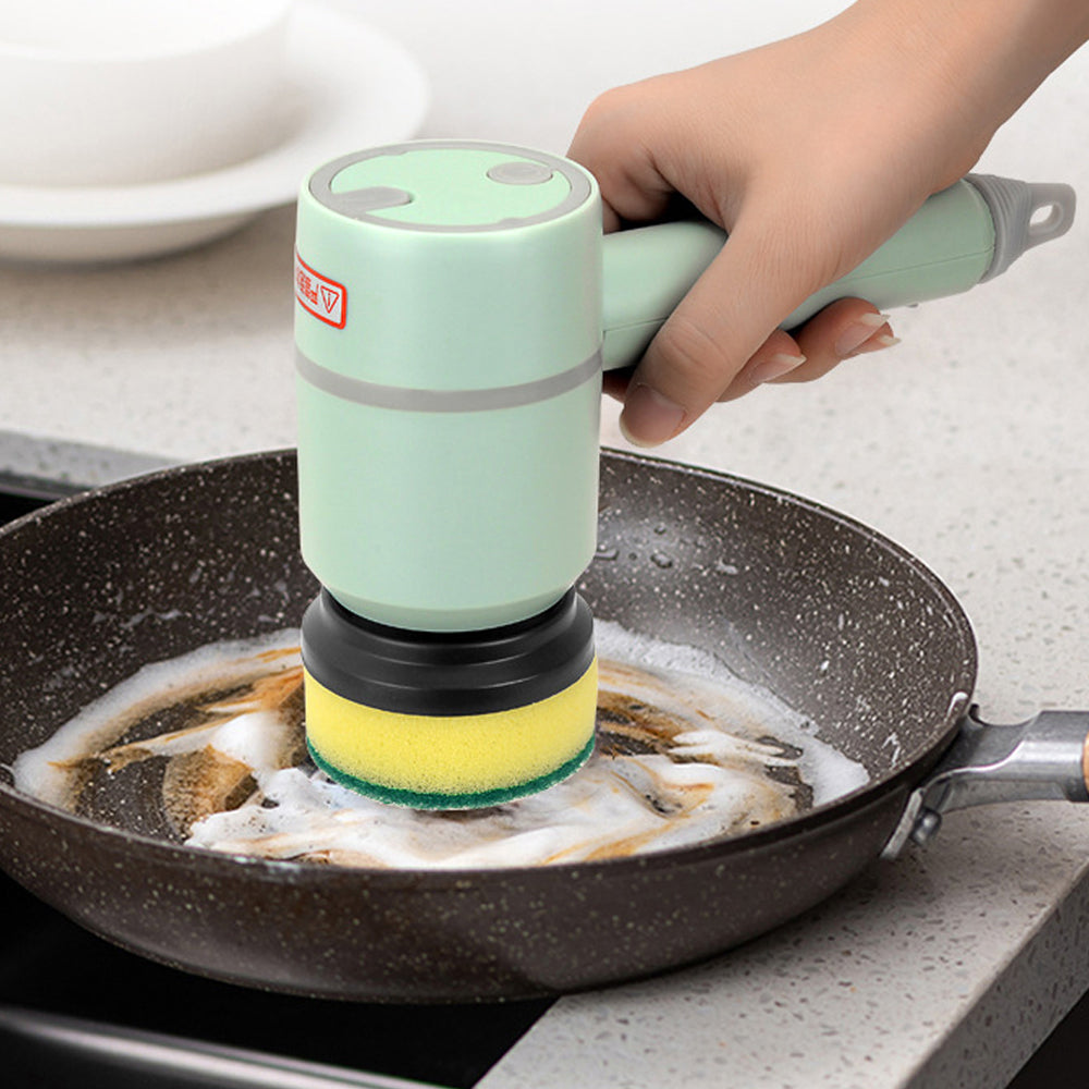 Cordless Electric Spin Scrubber – USB Rechargeable Multi-Head Cleaning Brush