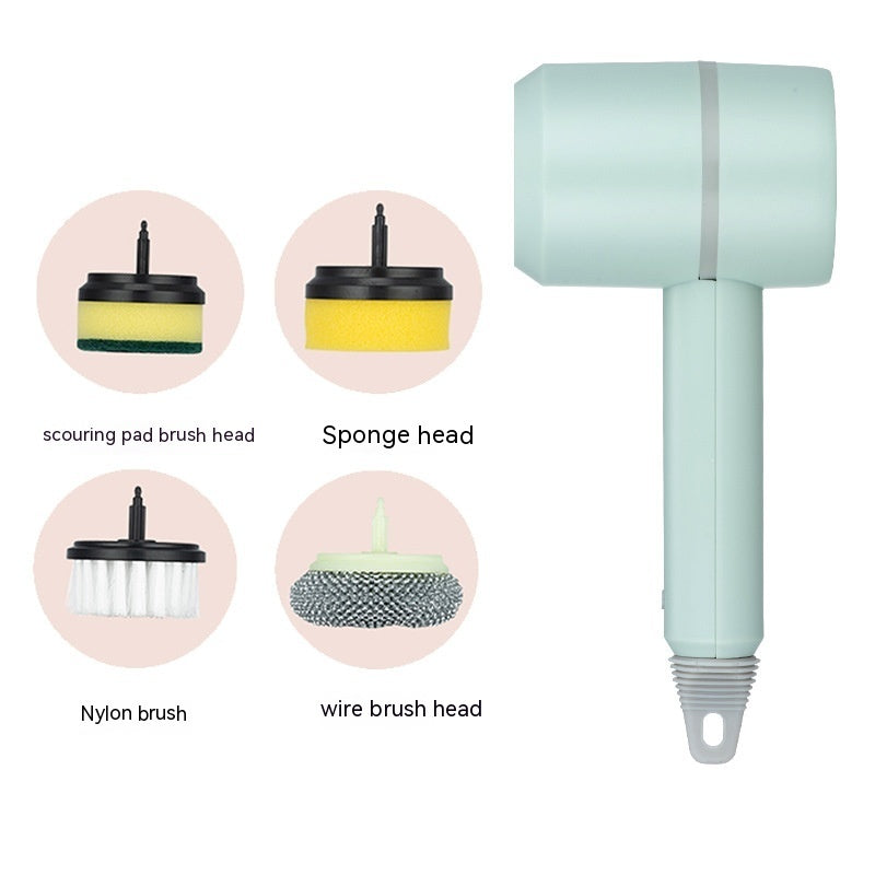 Cordless Electric Spin Scrubber – USB Rechargeable Multi-Head Cleaning Brush
